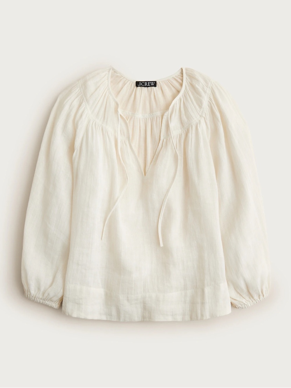 J Crew NWT cream color gauze peasant top
